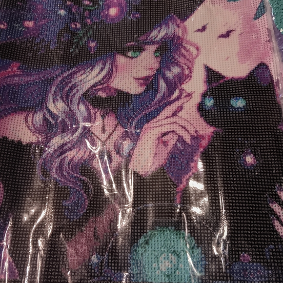 Mystical Witch And Black Cat Diamond Painting Kit 40x40 - Picture 3 of 5